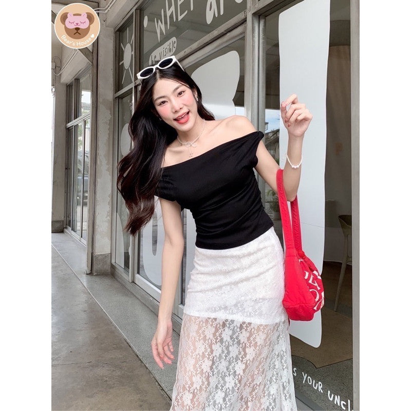 Limmer Lace Skirt  กระโปรงลูกไม้ ซีทรู มีซับใน❤️