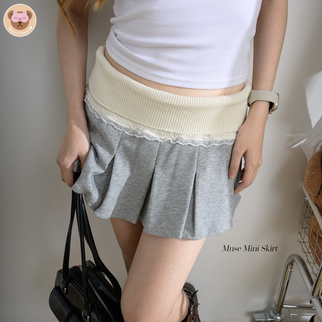 Muse Mini Skirt กระโปรงผ้ายืด จีบรอบ ดีไซน์เก๋พับขอบ❤️