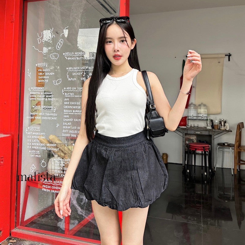 Balloon denim skirt กระโปรงบอลูน ผ้ายีนส์ งานป้าย