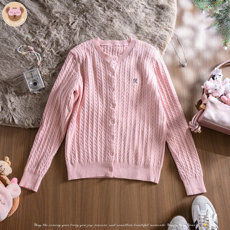 Sister Knit Cadigan เสื้อเเขนยาวไหมพรม ปักโลโก้