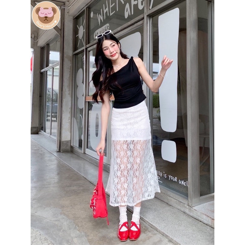 Limmer Lace Skirt  กระโปรงลูกไม้ ซีทรู มีซับใน❤️